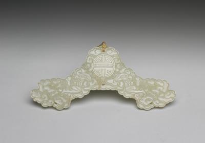 图片[2]-Jade pei ornament in the shape of a qing musical instrument, Qing dynasty (1644-1911)-China Archive